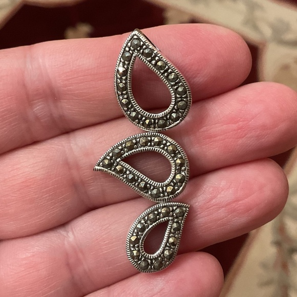 STERLING SILVER 925 MARCASITE PENDANT - Picture 2 of 9